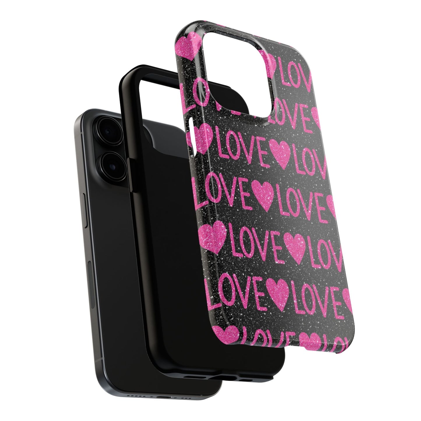 Pink Glitter Love iPhone Case - BOGO Cases