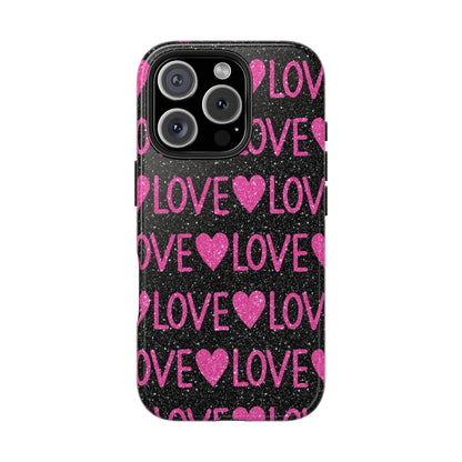 Pink Glitter Love iPhone Case - BOGO Cases