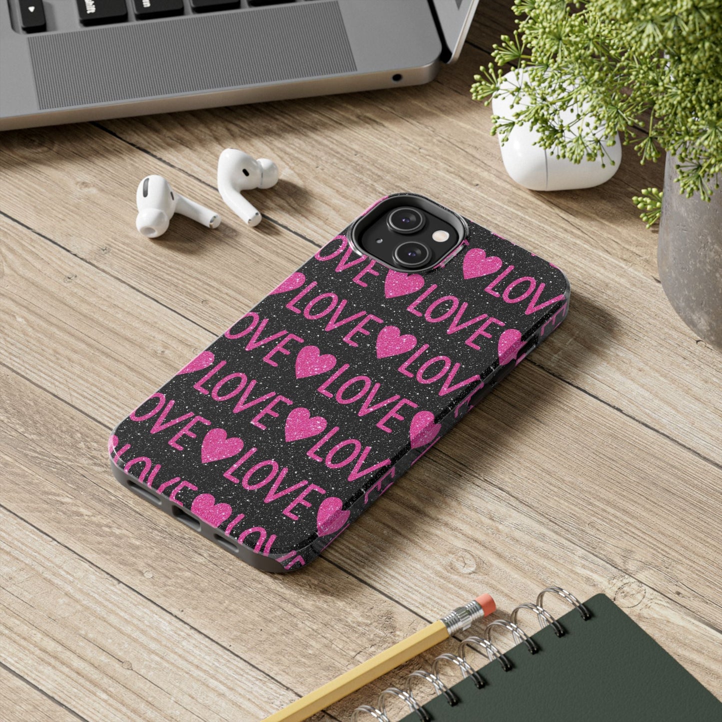Pink Glitter Love iPhone Case - BOGO Cases