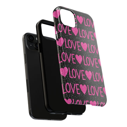 Pink Glitter Love iPhone Case - BOGO Cases