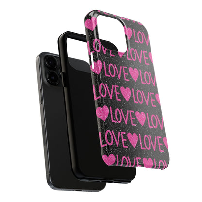 Pink Glitter Love iPhone Case - BOGO Cases