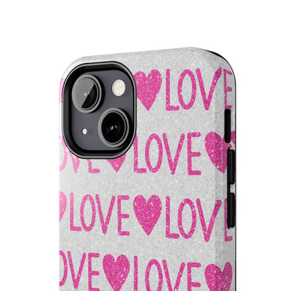 Pink Glitter Love Pattern – iPhone Series Case - BOGO Cases