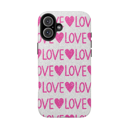 Pink Glitter Love Pattern – iPhone Series Case - BOGO Cases