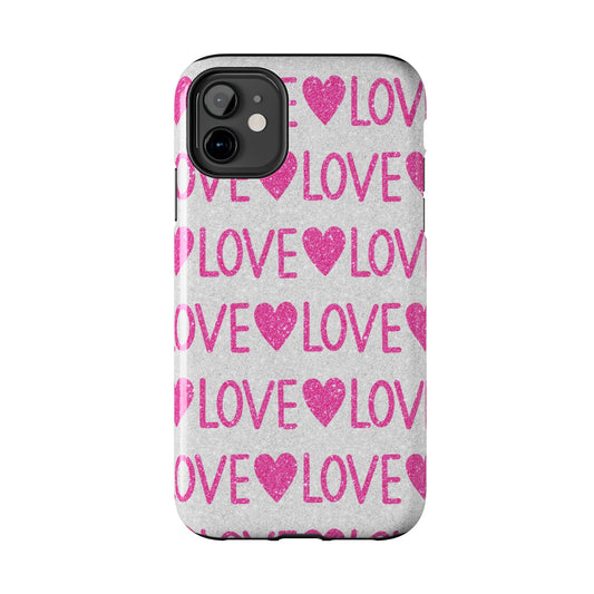 Pink Glitter Love Pattern – iPhone Series Case - BOGO Cases