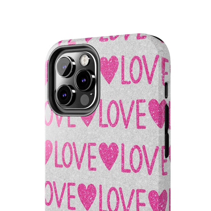 Pink Glitter Love Pattern – iPhone Series Case - BOGO Cases