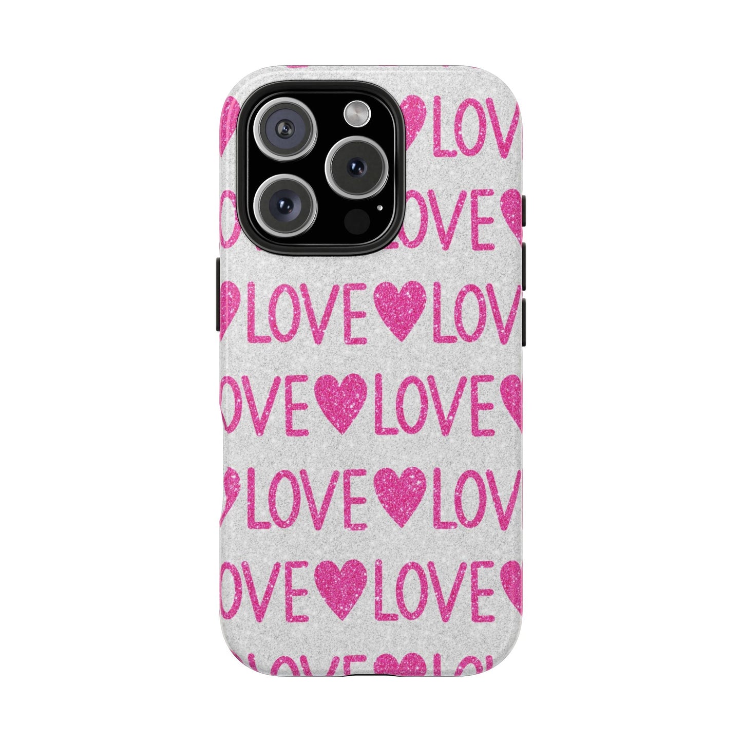 Pink Glitter Love Pattern – iPhone Series Case - BOGO Cases
