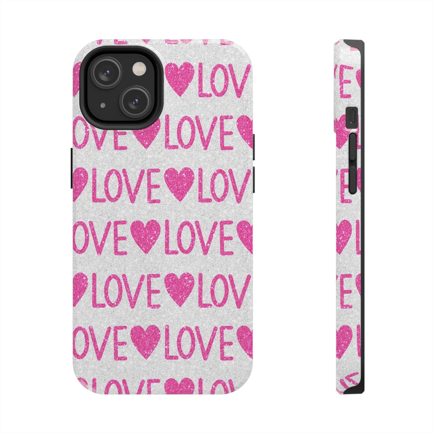 Pink Glitter Love Pattern – iPhone Series Case - BOGO Cases
