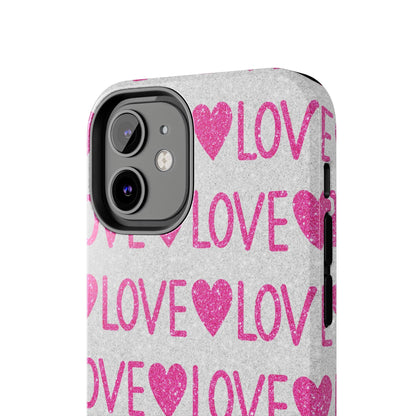 Pink Glitter Love Pattern – iPhone Series Case - BOGO Cases