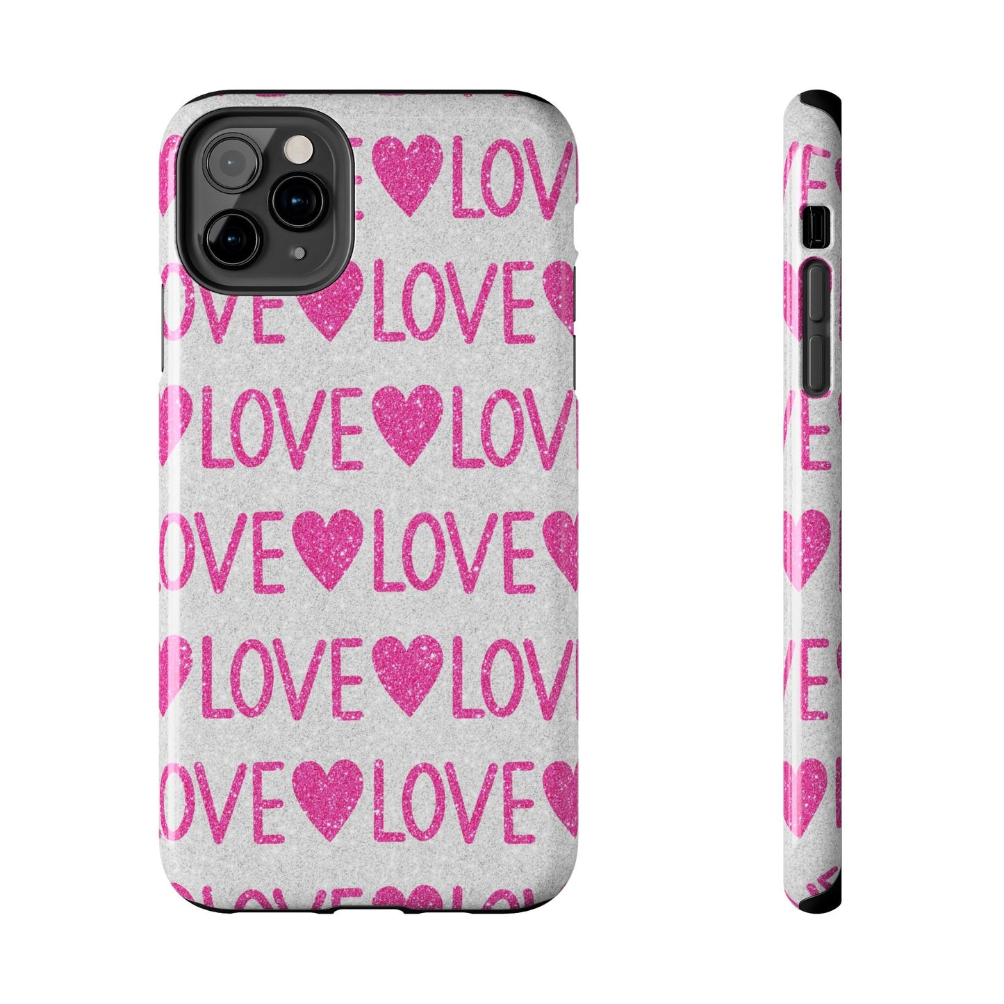 Pink Glitter Love Pattern – iPhone Series Case - BOGO Cases