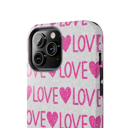 Pink Glitter Love Pattern – iPhone Series Case - BOGO Cases