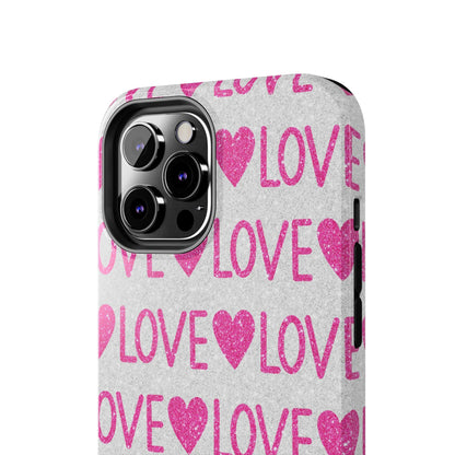 Pink Glitter Love Pattern – iPhone Series Case - BOGO Cases