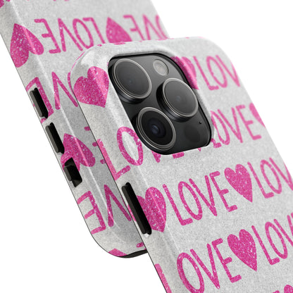 Pink Glitter Love Pattern – iPhone Series Case - BOGO Cases