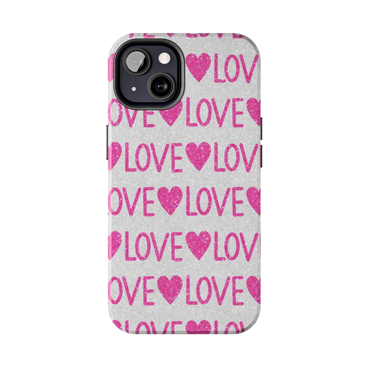 Pink Glitter Love Pattern – iPhone Series Case - BOGO Cases