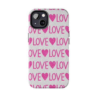Pink Glitter Love Pattern – iPhone Series Case - BOGO Cases