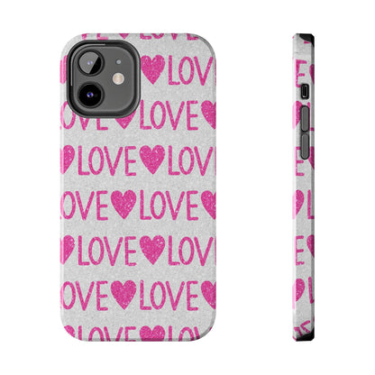 Pink Glitter Love Pattern – iPhone Series Case - BOGO Cases