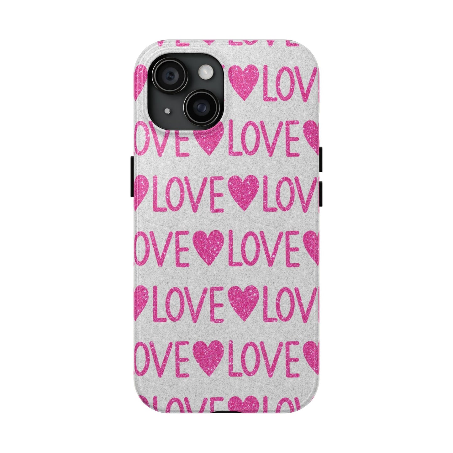 Pink Glitter Love Pattern – iPhone Series Case - BOGO Cases
