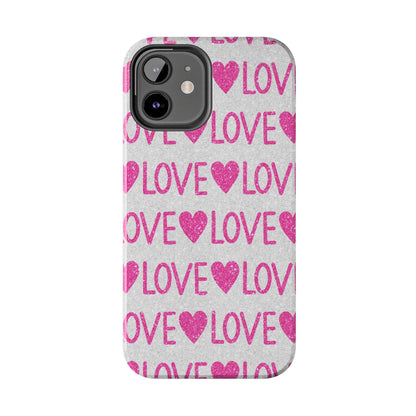 Pink Glitter Love Pattern – iPhone Series Case - BOGO Cases