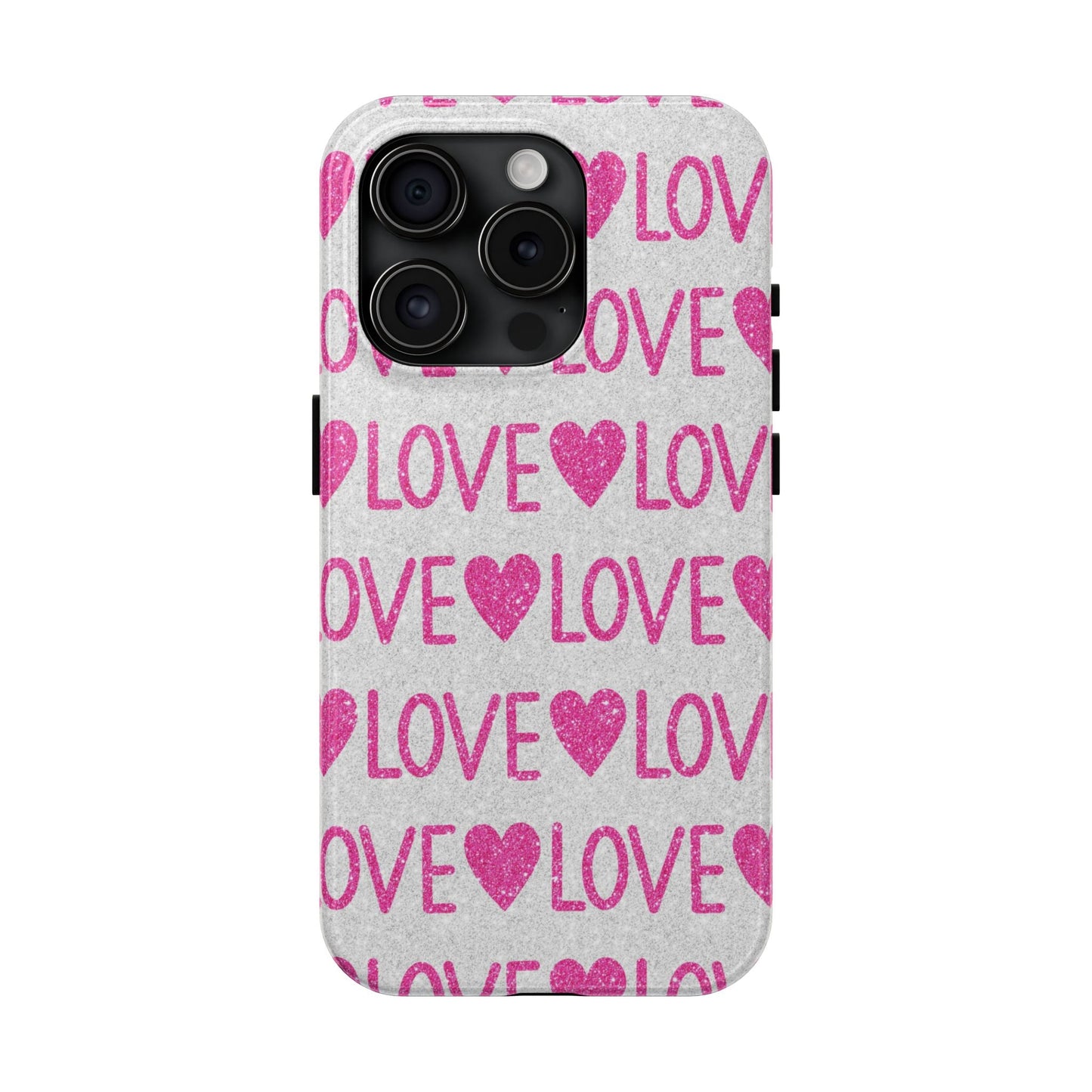 Pink Glitter Love Pattern – iPhone Series Case - BOGO Cases