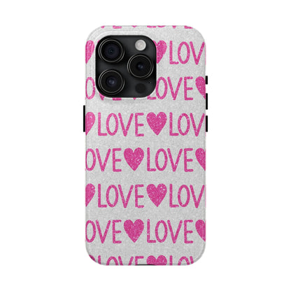 Pink Glitter Love Pattern – iPhone Series Case - BOGO Cases