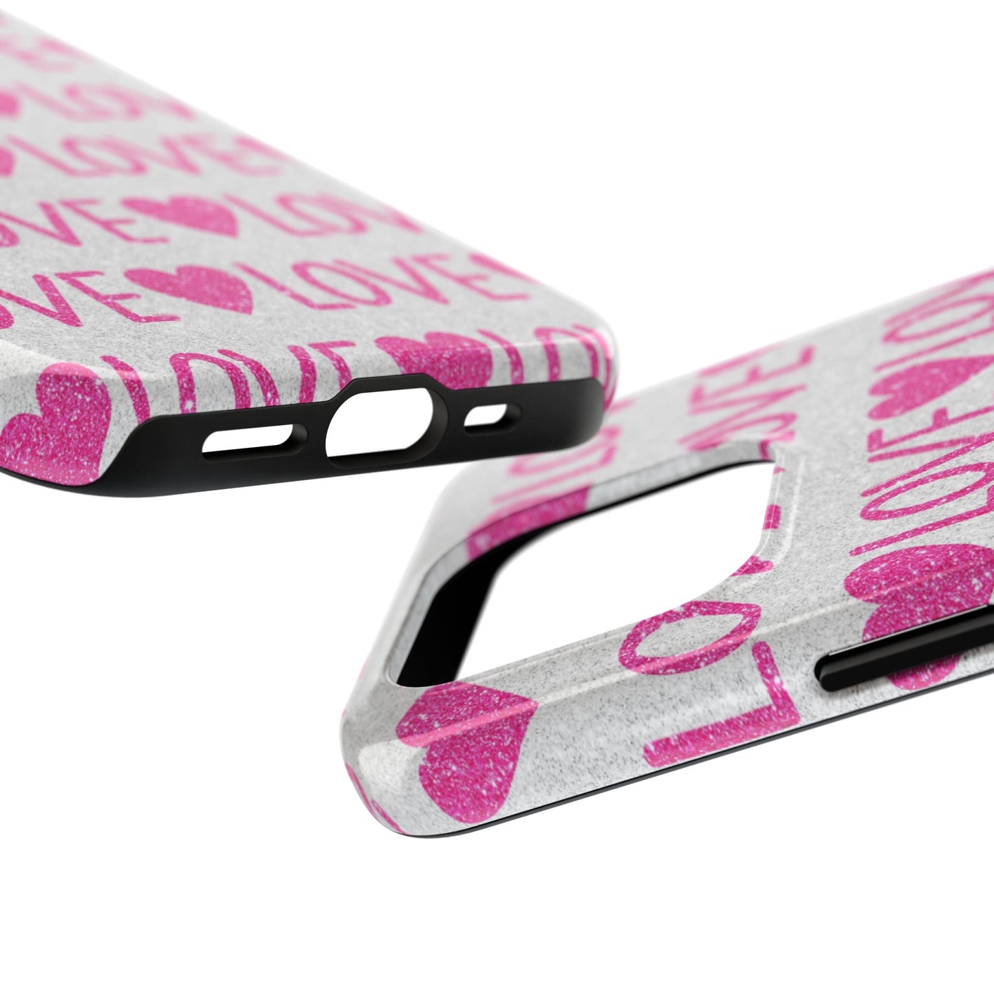 Pink Glitter Love Pattern – iPhone Series Case - BOGO Cases