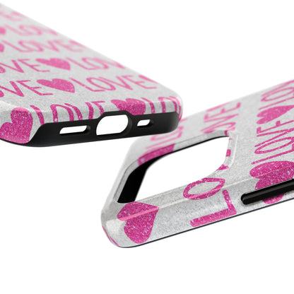 Pink Glitter Love Pattern – iPhone Series Case - BOGO Cases