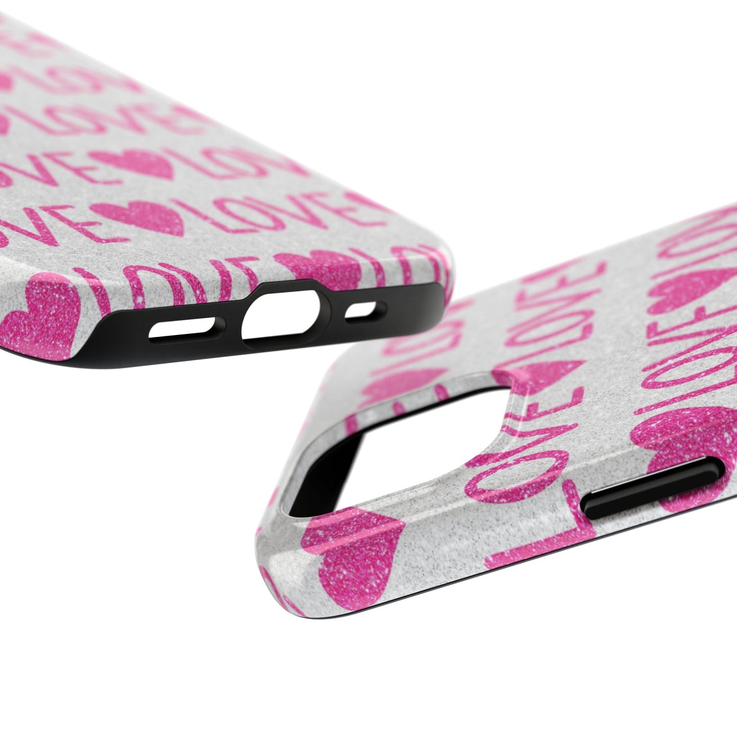 Pink Glitter Love Pattern – iPhone Series Case - BOGO Cases