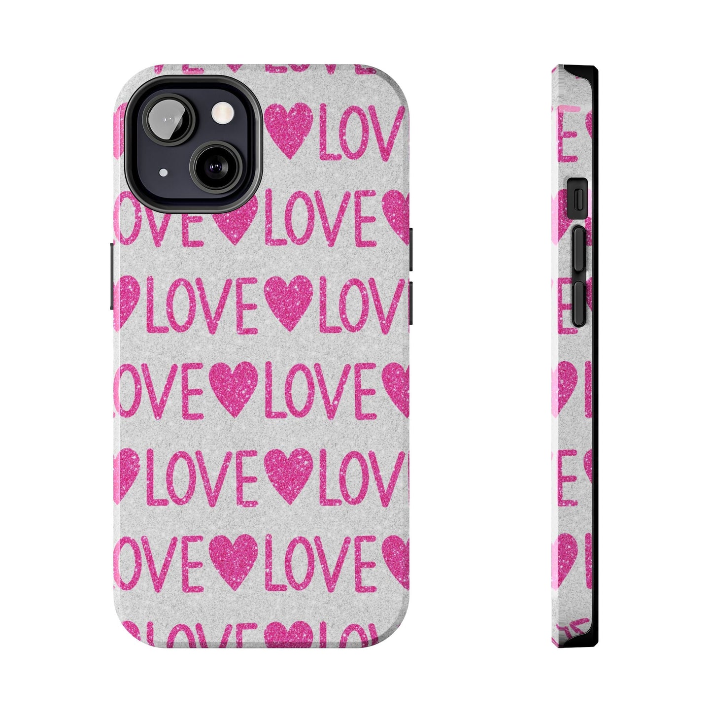 Pink Glitter Love Pattern – iPhone Series Case - BOGO Cases