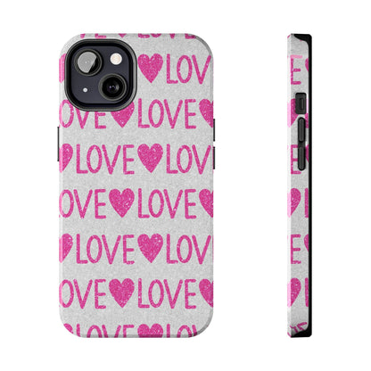 Pink Glitter Love Pattern – iPhone Series Case - BOGO Cases