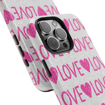 Pink Glitter Love Pattern – iPhone Series Case - BOGO Cases