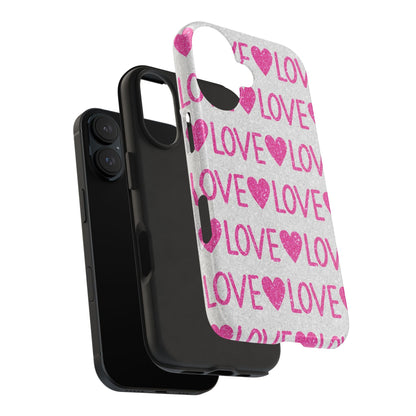 Pink Glitter Love Pattern – iPhone Series Case - BOGO Cases