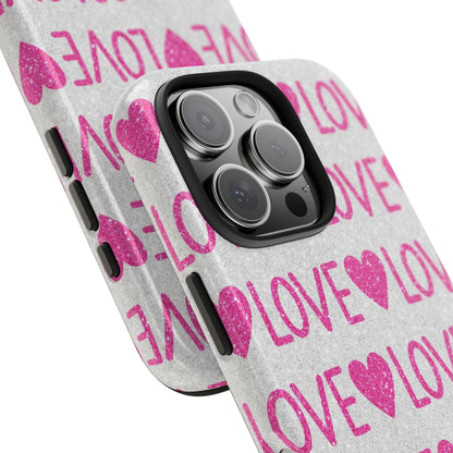 Pink Glitter Love Pattern – iPhone Series Case - BOGO Cases
