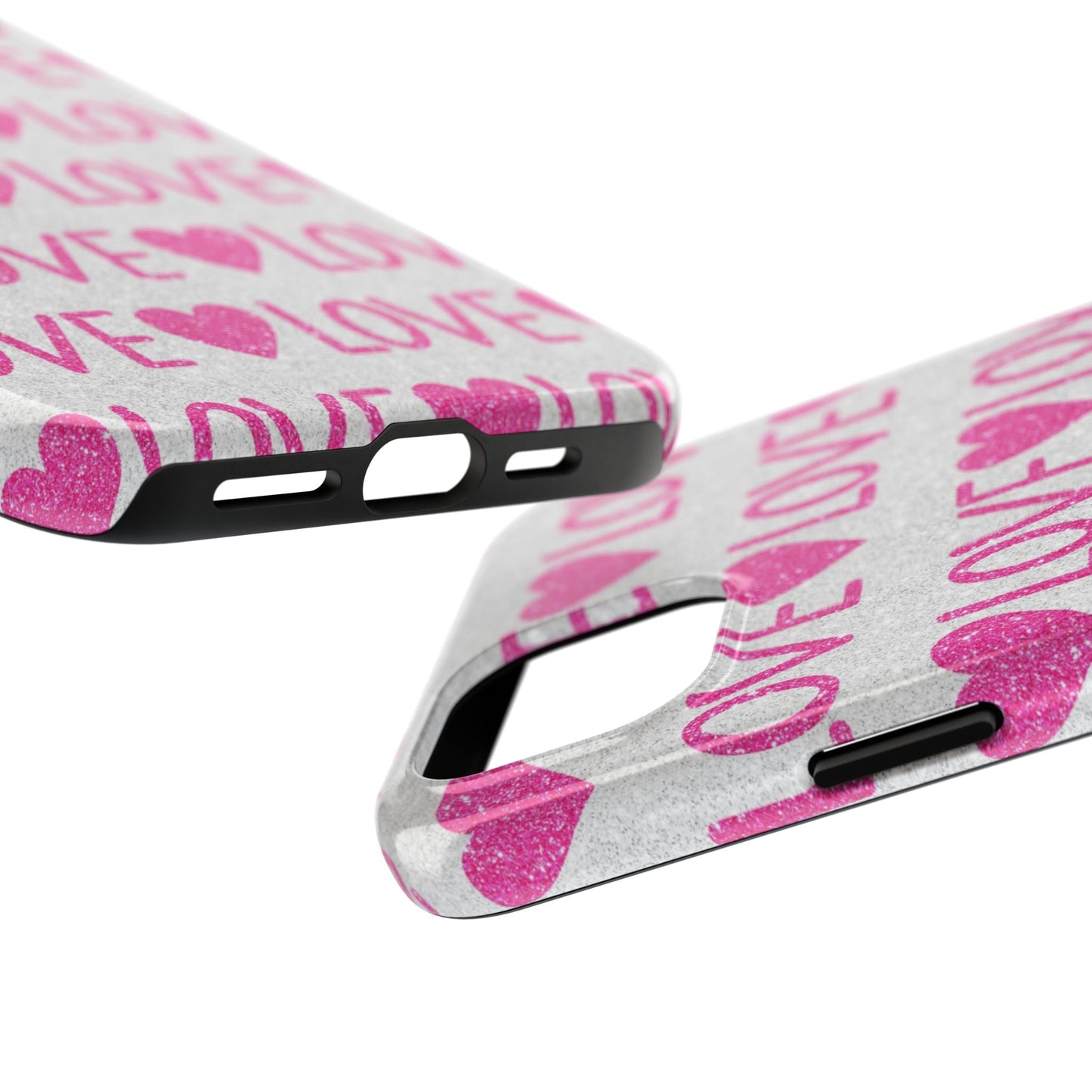 Pink Glitter Love Pattern – iPhone Series Case - BOGO Cases