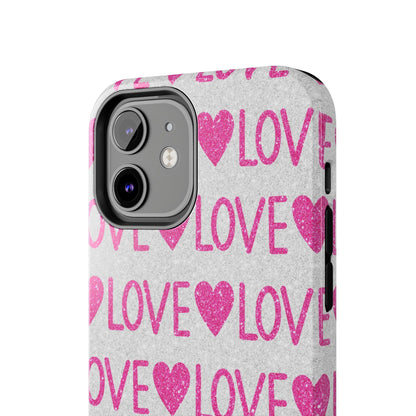 Pink Glitter Love Pattern – iPhone Series Case - BOGO Cases