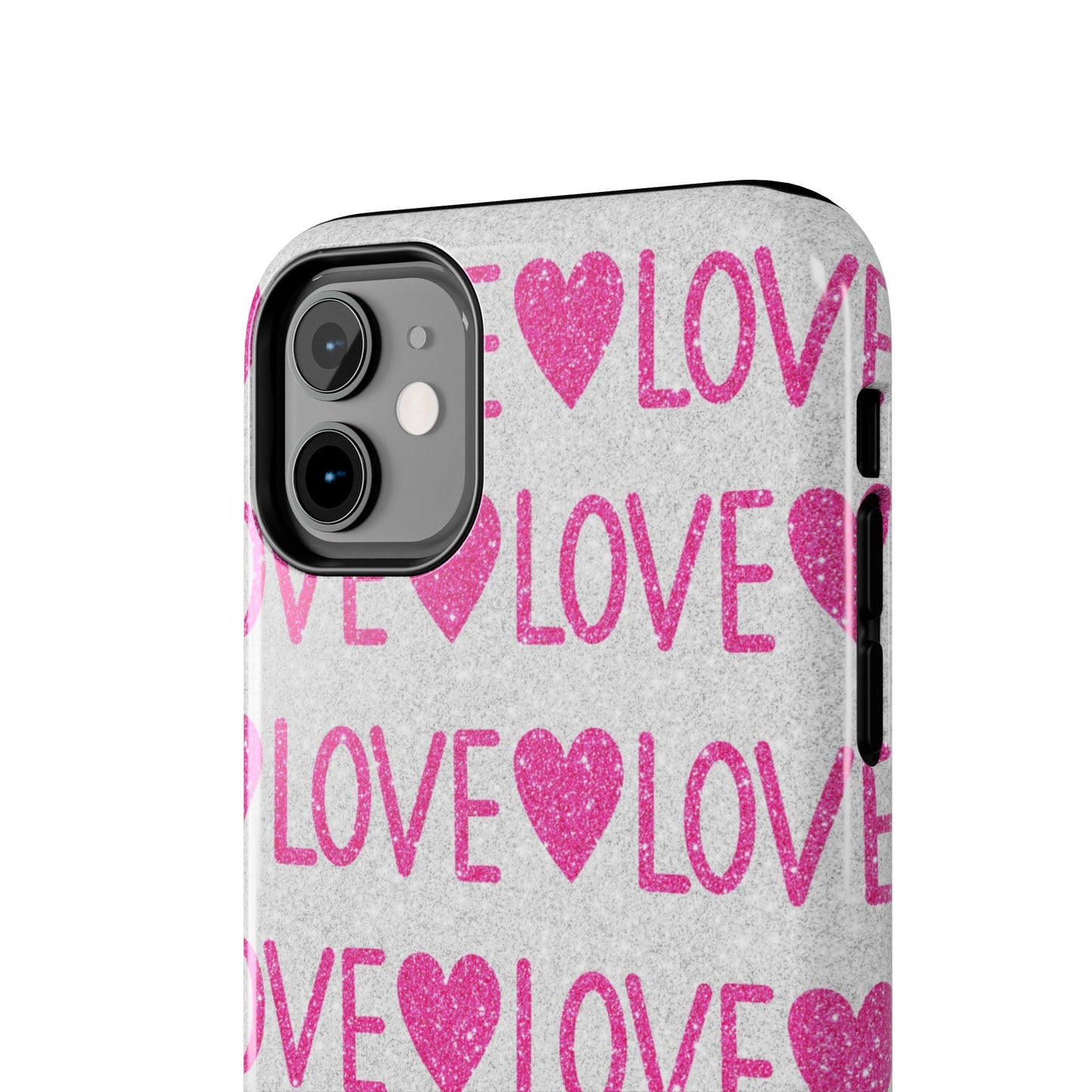 Pink Glitter Love Pattern – iPhone Series Case - BOGO Cases