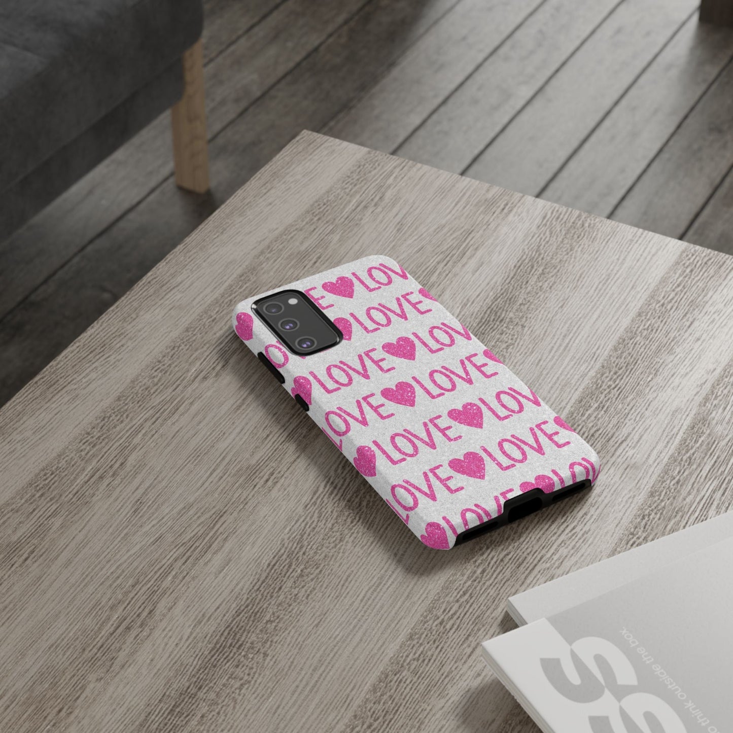Pink Glitter Love Pattern – Samsung Galaxy Case - BOGO Cases