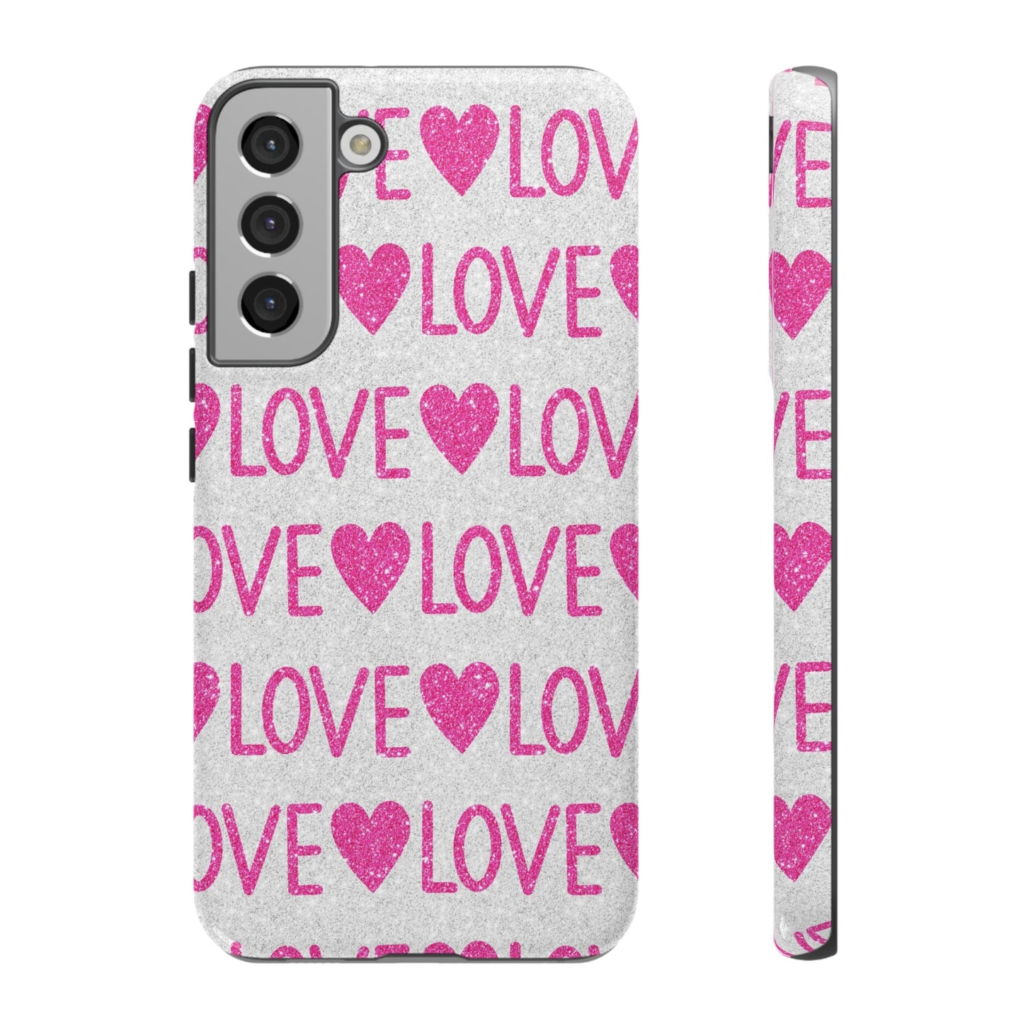 Pink Glitter Love Pattern – Samsung Galaxy Case - BOGO Cases