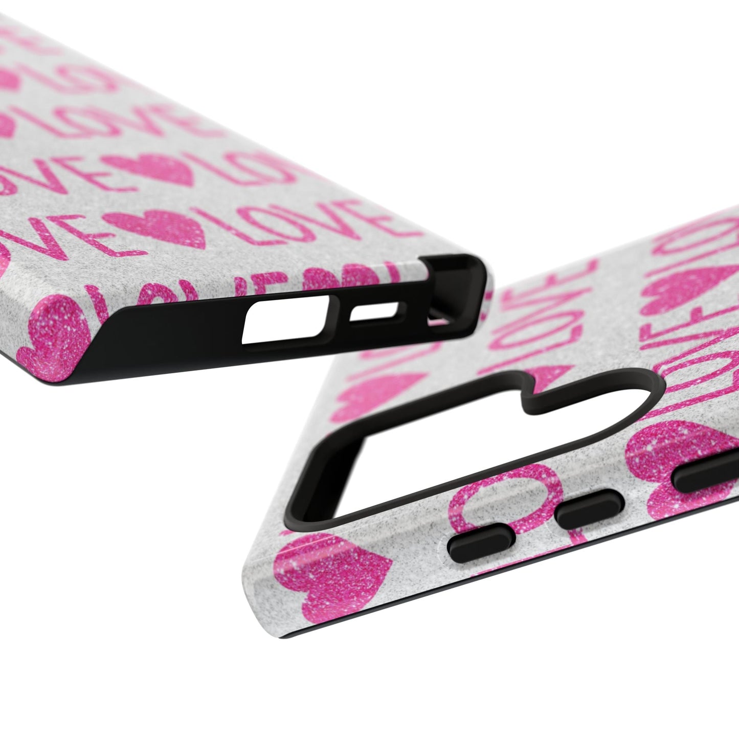 Pink Glitter Love Pattern – Samsung Galaxy Case - BOGO Cases