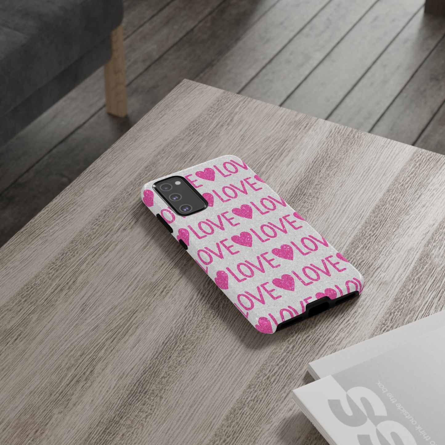 Pink Glitter Love Pattern – Samsung Galaxy Case - BOGO Cases