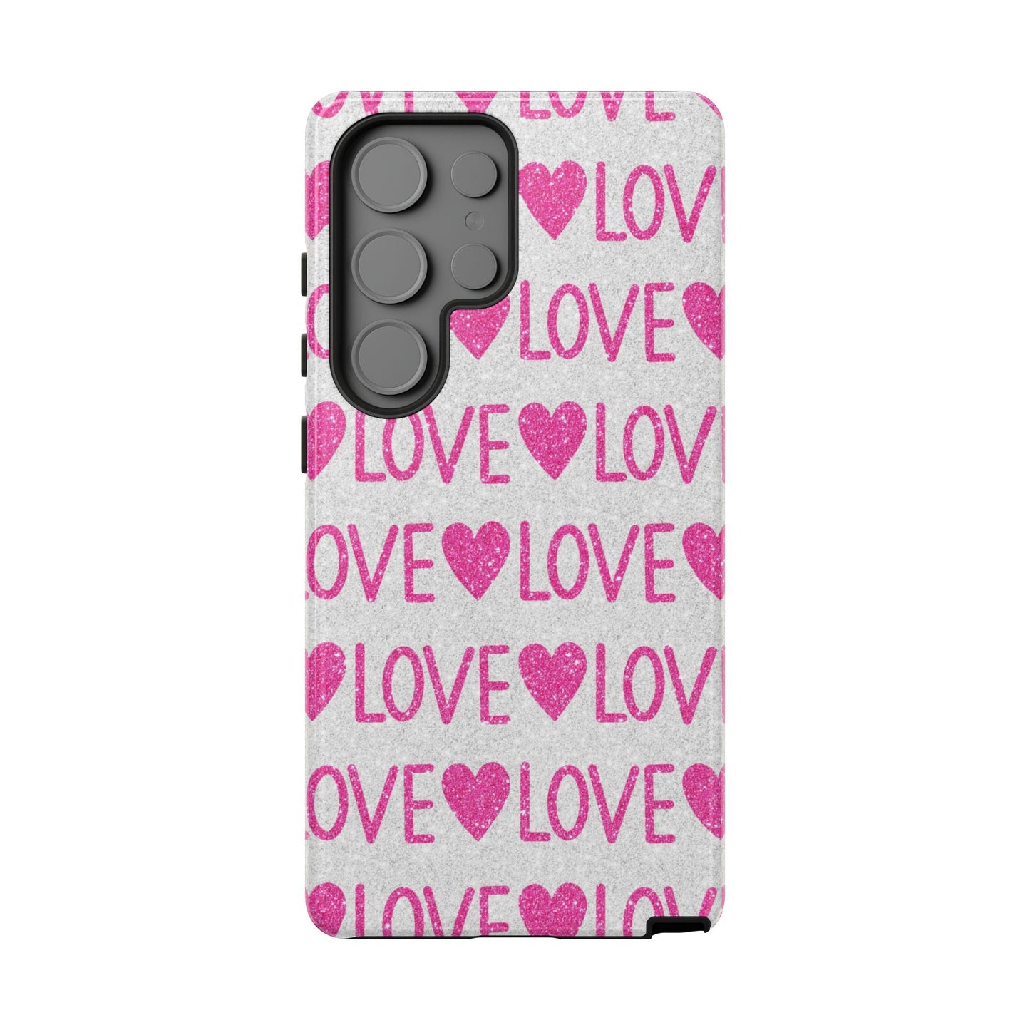 Pink Glitter Love Pattern – Samsung Galaxy Case - BOGO Cases