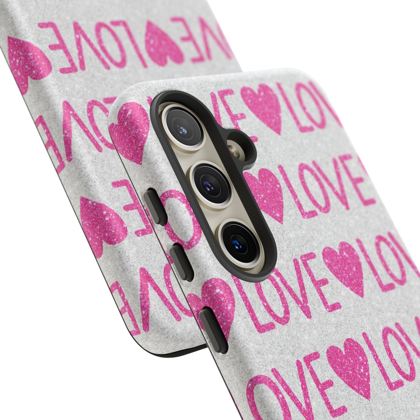 Pink Glitter Love Pattern – Samsung Galaxy Case - BOGO Cases