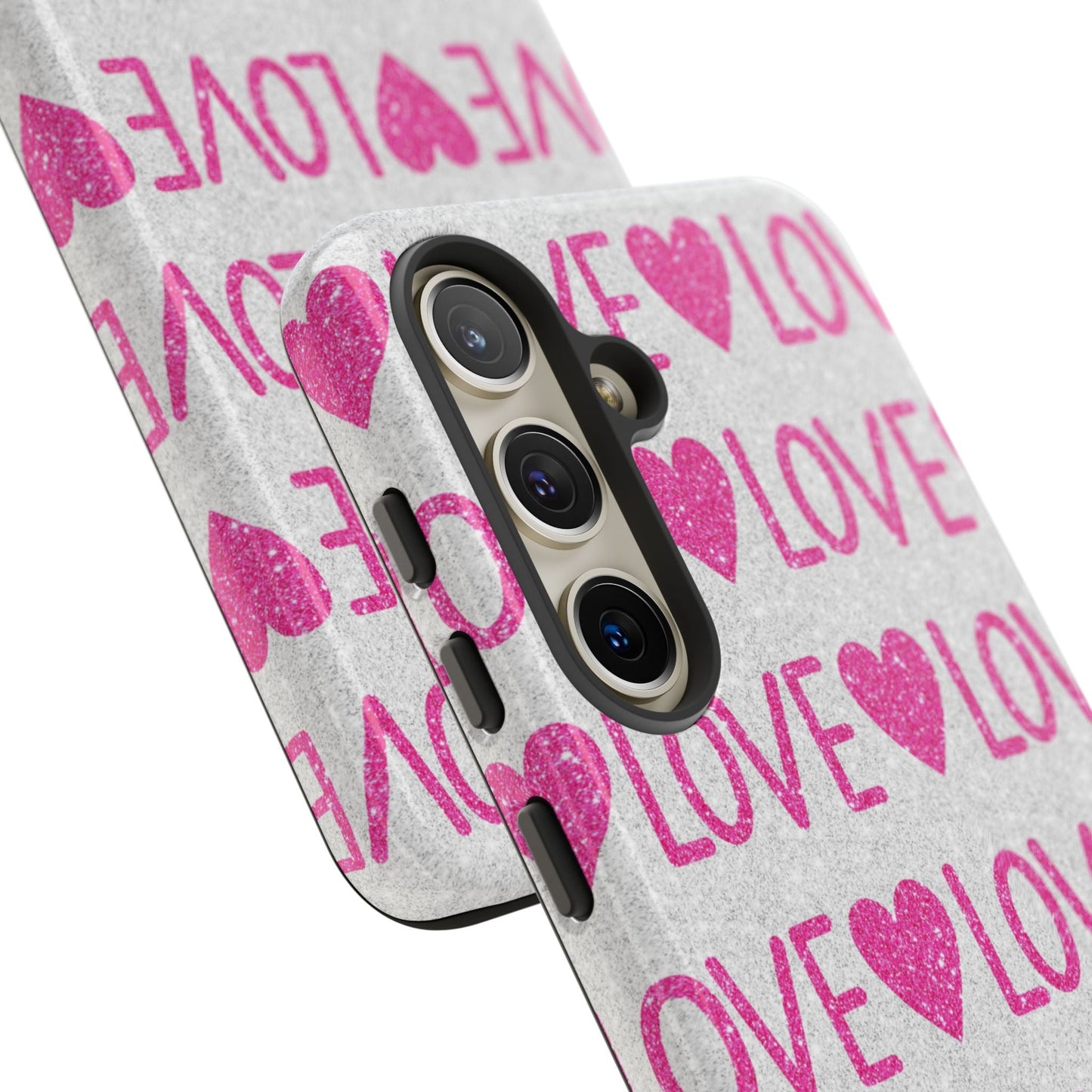Pink Glitter Love Pattern – Samsung Galaxy Case - BOGO Cases