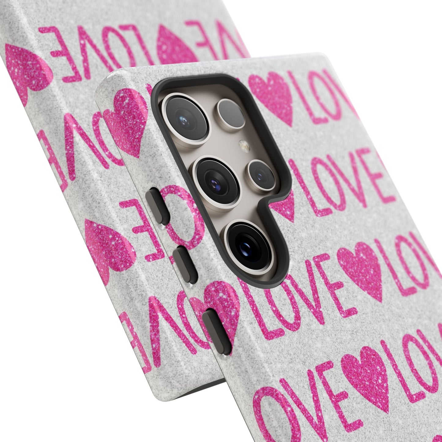 Pink Glitter Love Pattern – Samsung Galaxy Case - BOGO Cases