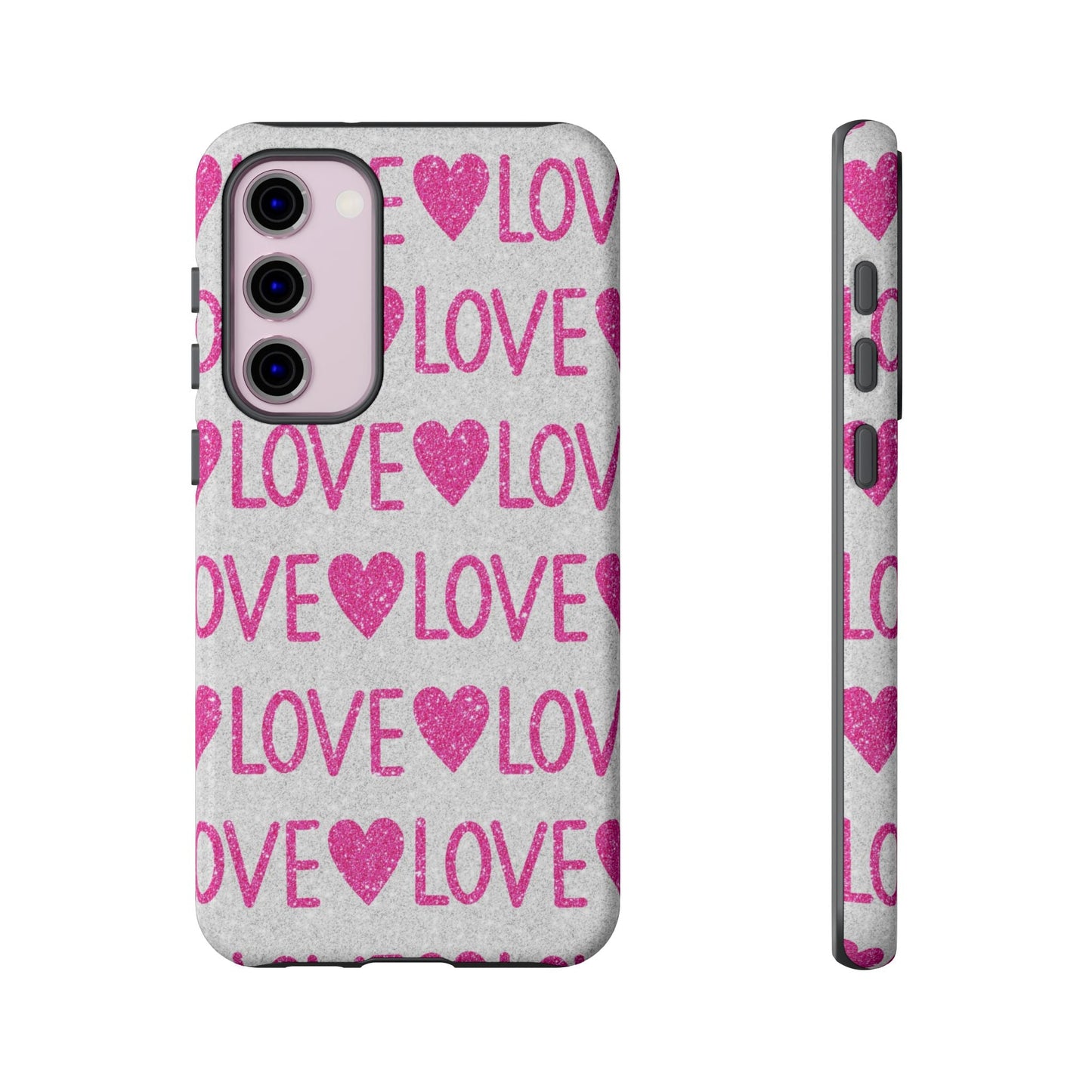Pink Glitter Love Pattern – Samsung Galaxy Case - BOGO Cases