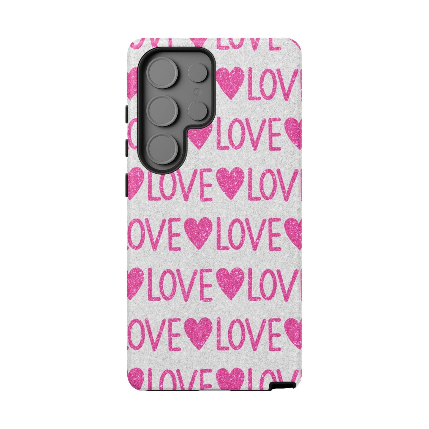 Pink Glitter Love Pattern – Samsung Galaxy Case - BOGO Cases