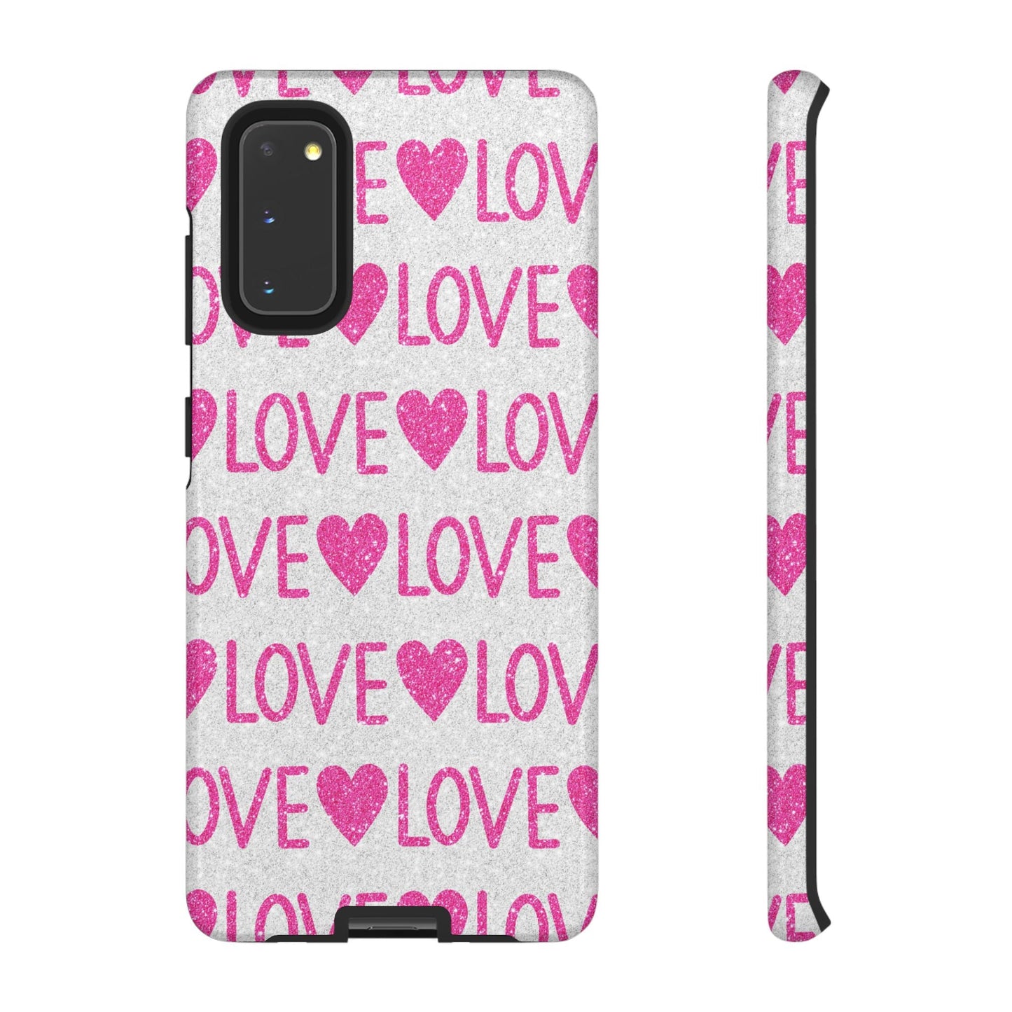 Pink Glitter Love Pattern – Samsung Galaxy Case - BOGO Cases