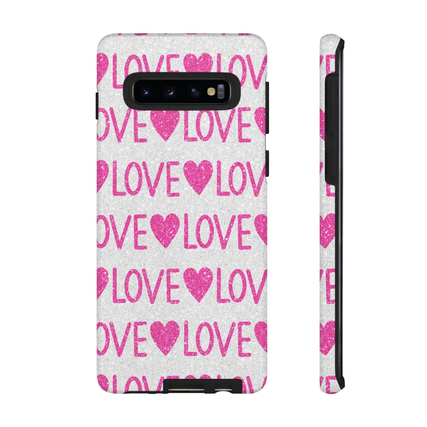 Pink Glitter Love Pattern – Samsung Galaxy Case - BOGO Cases