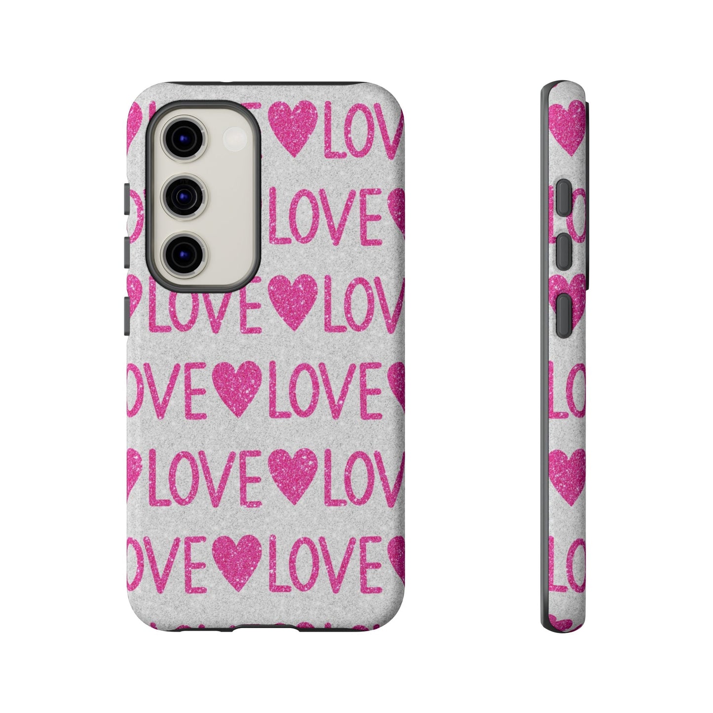 Pink Glitter Love Pattern – Samsung Galaxy Case - BOGO Cases