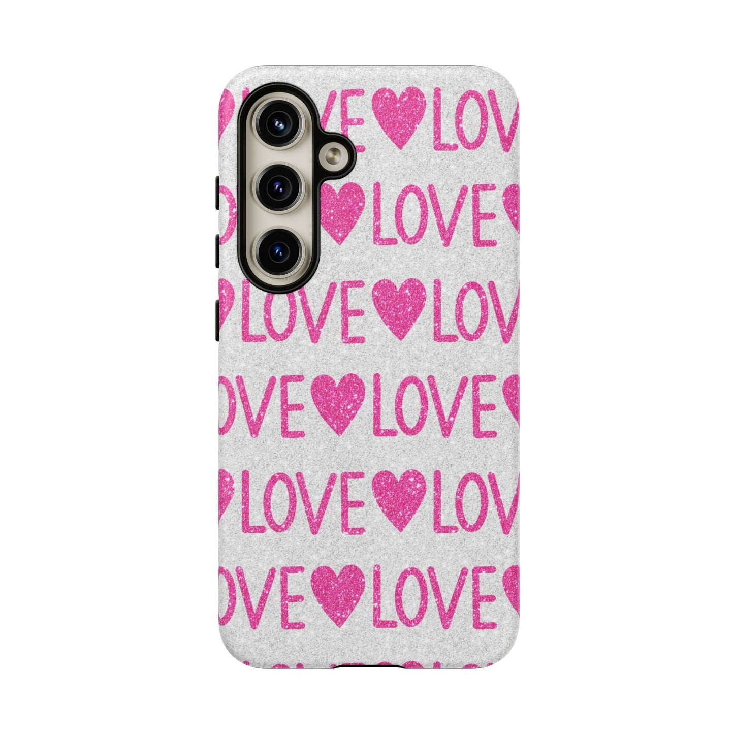 Pink Glitter Love Pattern – Samsung Galaxy Case - BOGO Cases
