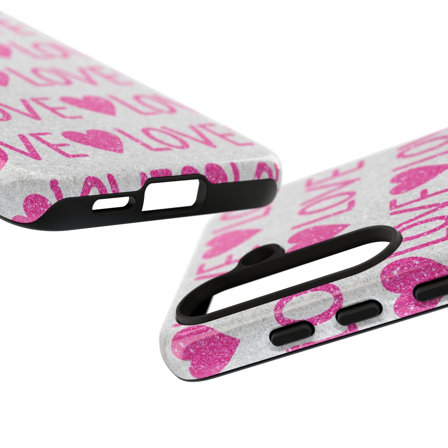 Pink Glitter Love Pattern – Samsung Galaxy Case - BOGO Cases