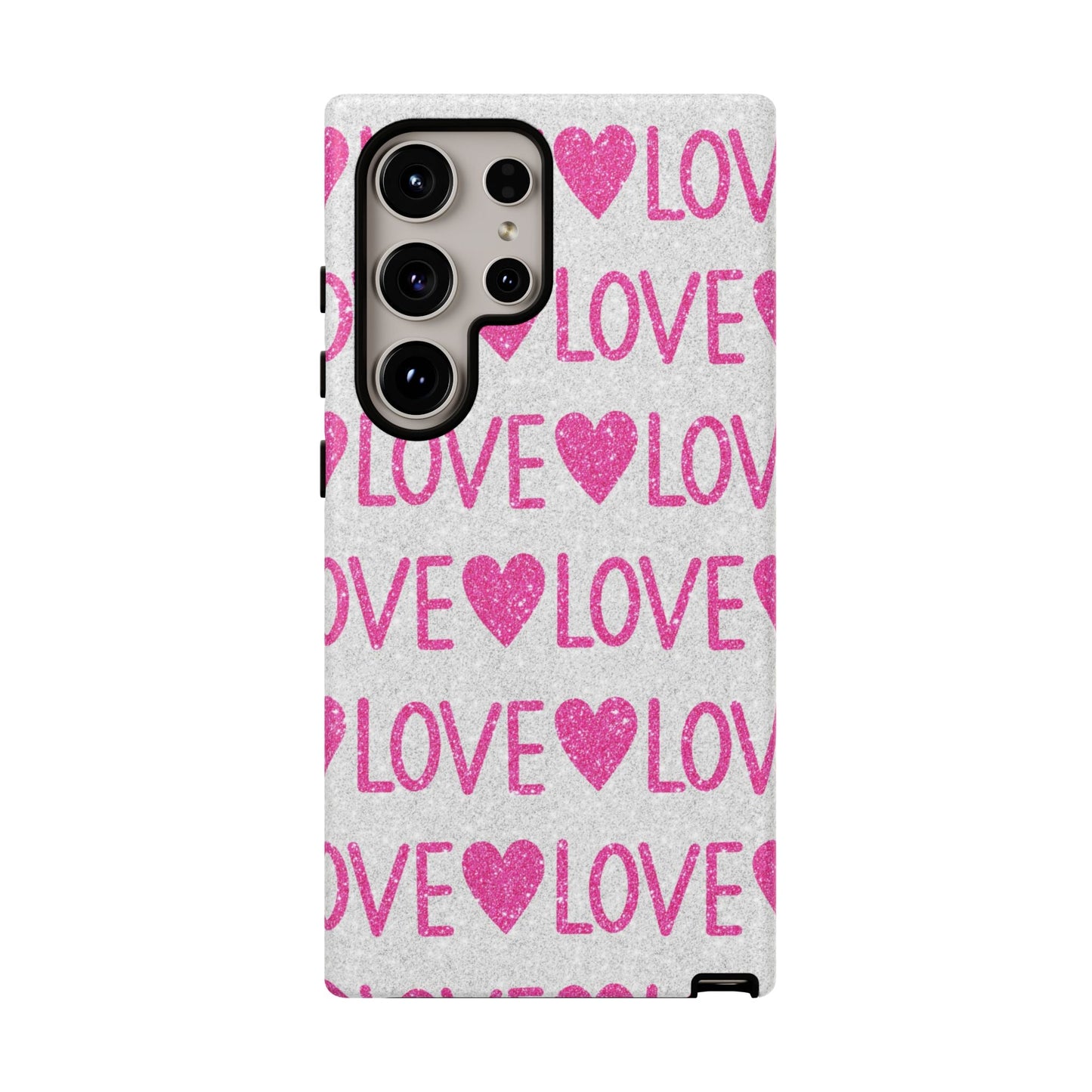 Pink Glitter Love Pattern – Samsung Galaxy Case - BOGO Cases